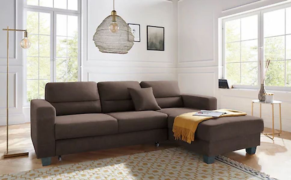 TRENDMANUFAKTUR Ecksofa »Chamber, zeitlos und modern, hoher Sitzkomfort, L- günstig online kaufen