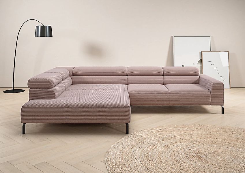 Home affaire Ecksofa "Antonelli, L-Form, inkl. Kopfteilverstellung, Breite günstig online kaufen