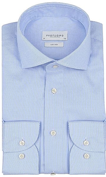 Profuomo Dobby Hemd Print Hellblau  - Größe 44 günstig online kaufen