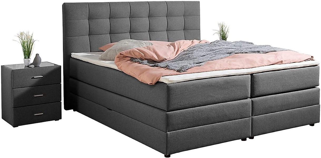 Home affaire Boxspringbett "Ethan" inkl. Topper und geräumigen Bettkasten e günstig online kaufen