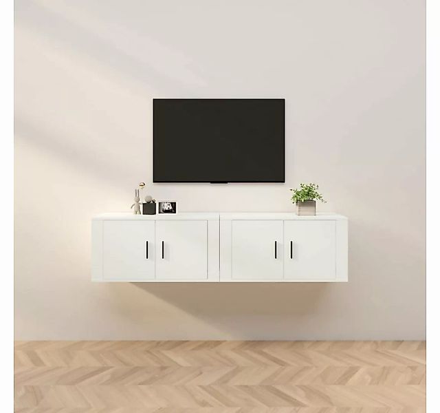 furnicato TV-Schrank TV-Wandschränke 2 Stk. Weiß 80x34,5x40 cm günstig online kaufen