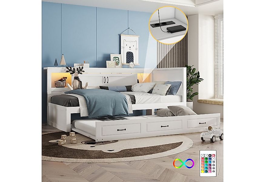 STILVORA Daybett Tagesbett 90×200cm Steckdose + günstig online kaufen