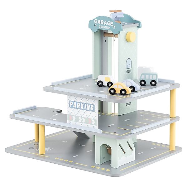 COSTWAY Spiel-Parkgarage, Parkhaus Holz, 3 Etagen günstig online kaufen