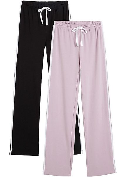 bonprix Jerseyhose (Packung, 2-tlg) Gummizugbund mit Bindeband, kontrastfar günstig online kaufen