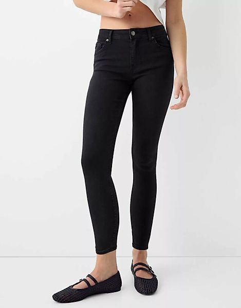 Bershka Push-Up-Skinny-Jeans Damen 38 Schwarz günstig online kaufen