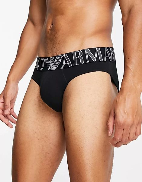 Emporio Armani – Bodywear – Unterhose mit großem Logo in Schwarz günstig online kaufen