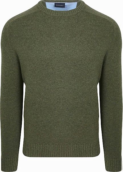 Suitable Lammwolle Pullover Rundhals Olivgrün - Größe M günstig online kaufen