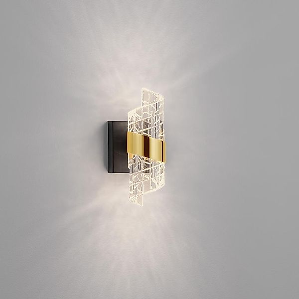 LED Wandleuchte Seneca in Transparent und Gold 9W 739lm günstig online kaufen