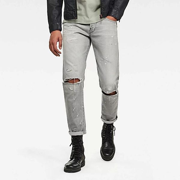 G-star 3911 Alum Relaxed Tapered Jeans 33 Sun Faded Ripped Pewter Greyes günstig online kaufen