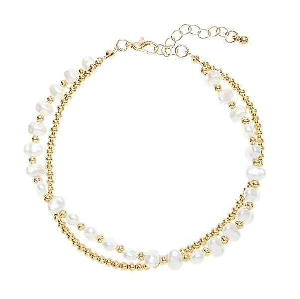 LASCANA Fußkette, mit Süßwasserperlen-Imitaten, Fußkettchen-Armband, Fußket günstig online kaufen