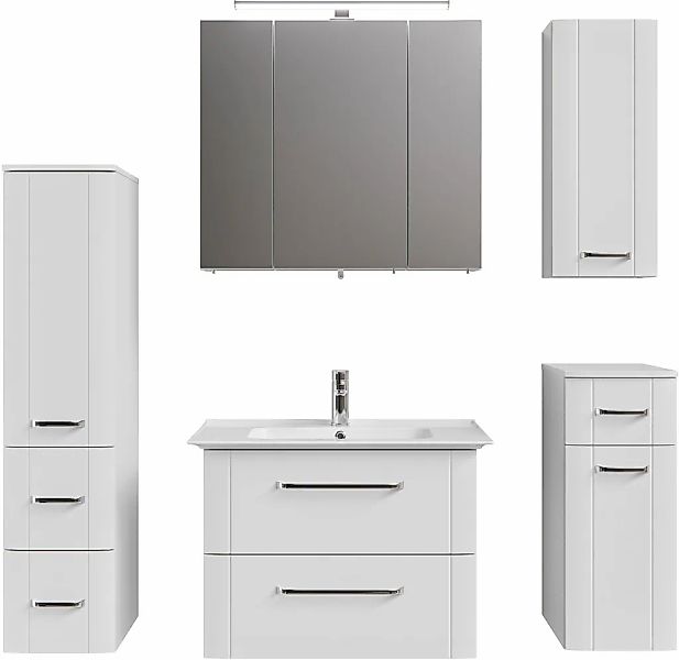 Saphir Badmöbel-Set "Serie 3006 5-teilig Keramik-Waschtisch mit Spiegelschr günstig online kaufen