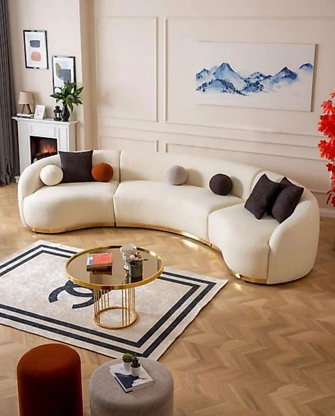 JVmoebel 4-Sitzer Designer Rund sofa Weiße Eckgarnitur Moderne Möbel in Woh günstig online kaufen