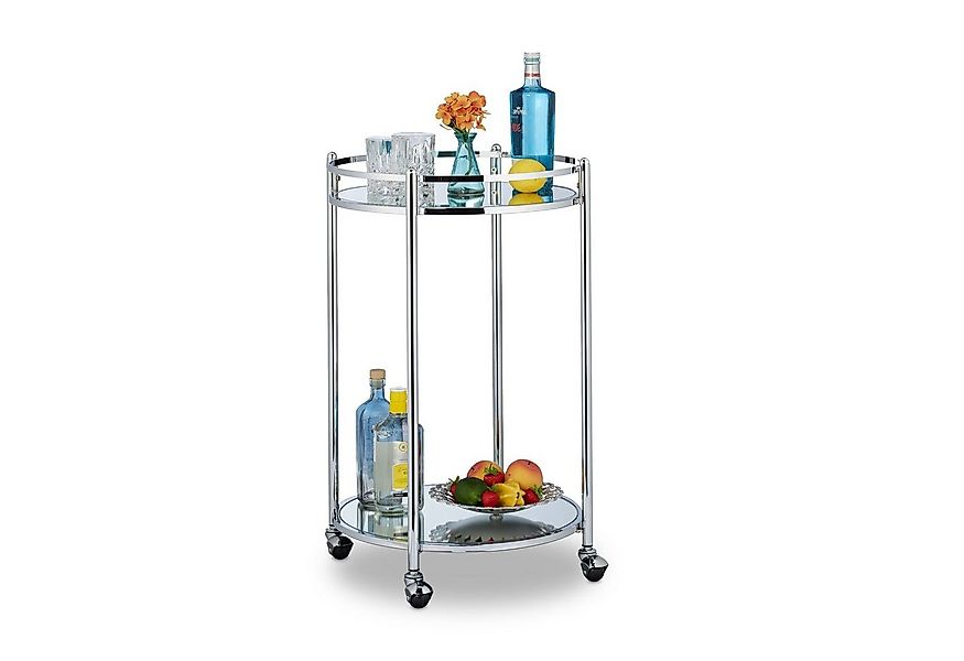 relaxdays Servierwagen rund Silb günstig online kaufen