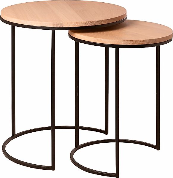 Fink Beistelltisch, massive Tischplatte, 2er Set günstig online kaufen