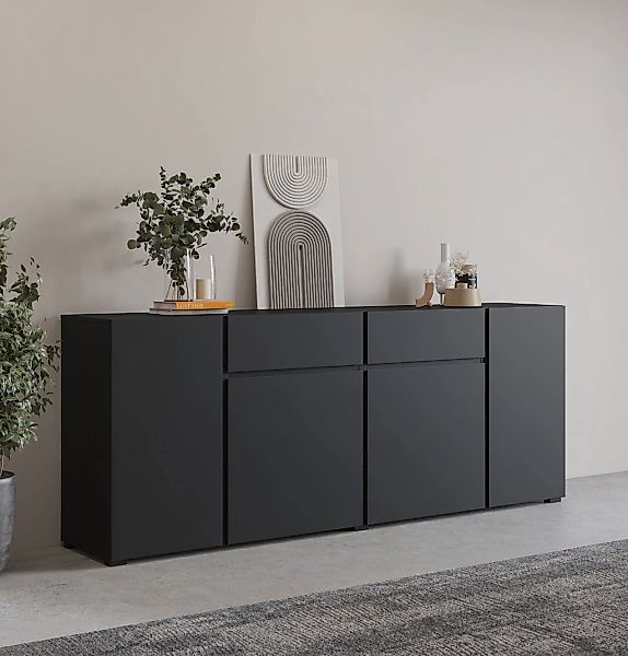 OTTO home Sideboard "Asymetric,Breite 195 cm, grifflose Kommode 4 Türen/2 S günstig online kaufen