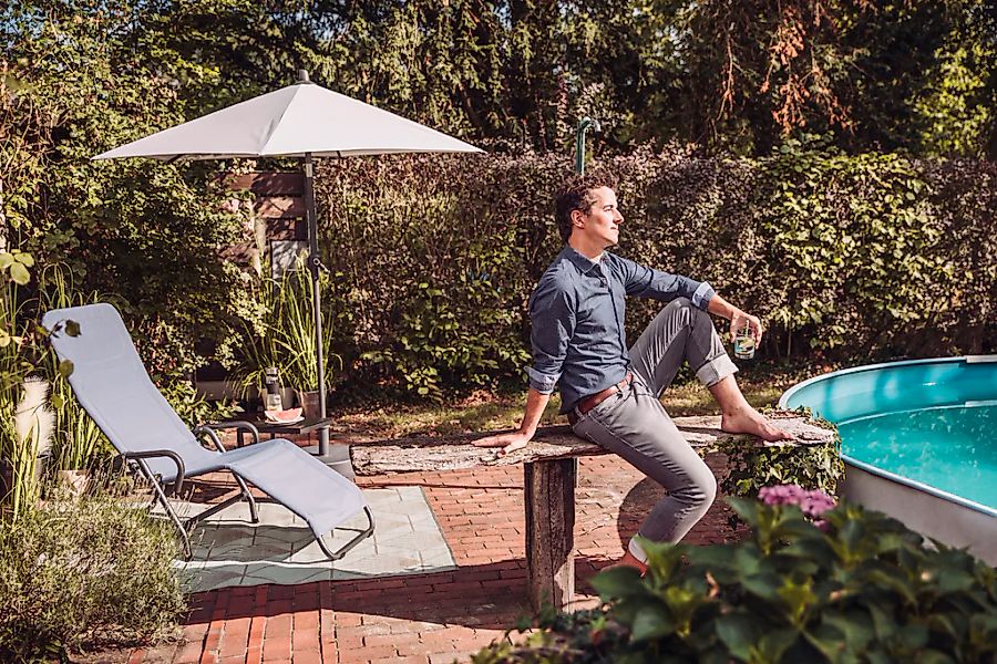 Siena Garden Marktschirm 250 cm x 250 cm Anthrazit mit Knickfunktion günstig online kaufen