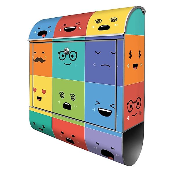 Banjado Design Briefkasten Silber Pulverbeschichtet 39x47x14cm 2 Schlüssel günstig online kaufen