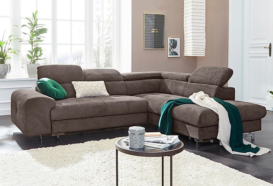 COTTA Ecksofa "Chef L-Form" mit Kopfteilverstellung, wahlweise mit Bettfunk günstig online kaufen