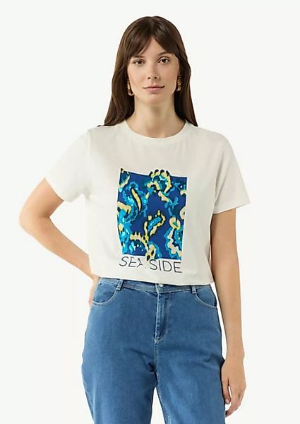 Comma Kurzarmshirt Jersey-T-Shirt mit Artwork Artwork günstig online kaufen
