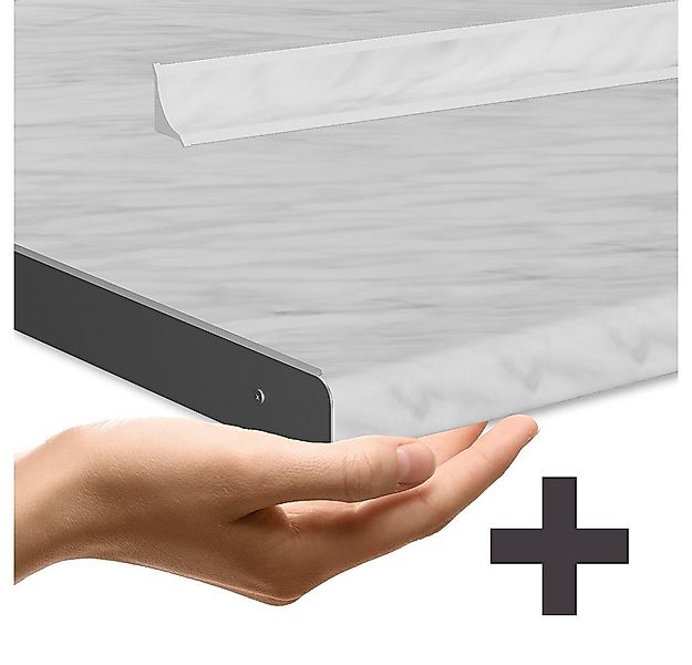 Vicco Küchenzeile R-Line, Schwarz Hochglanz/Anthrazit, 300 cm, AP Marmor günstig online kaufen