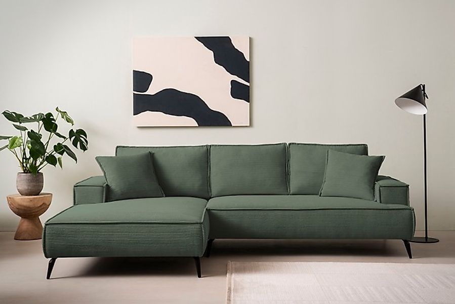 Home affaire Ecksofa »TVINNU, L-Form, 275cm, in Cord und Leinenoptik« wahlw günstig online kaufen