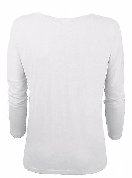 Basic Shirt 3/4 Arm Aus Bio-baumwolle - Weiß/schwarz günstig online kaufen