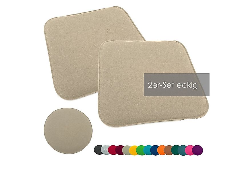 heimtexland Sitzkissen Filz Sitzauflage Stuhlkissen Bankkissen abwaschbar, günstig online kaufen