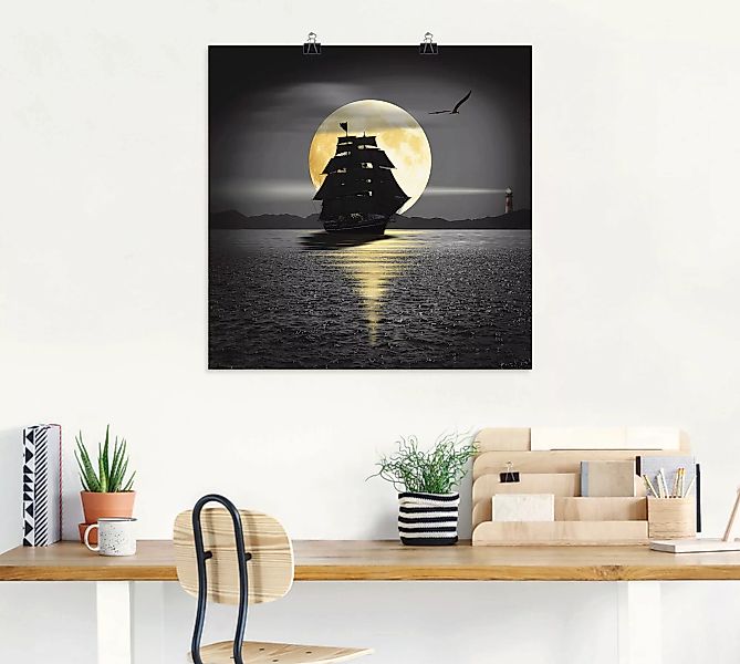 Artland Wandbild »Ein Schiff mit schwarzen Segeln«, Boote & Schiffe, (1 St. günstig online kaufen