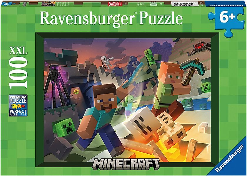 Ravensburger Puzzle Monster Minecraft, 100 Puzzleteile, günstig online kaufen