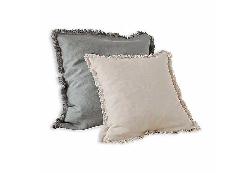Mirabeau Kissenhülle Kissenhülle 2er Set Quebo grau/beige günstig online kaufen