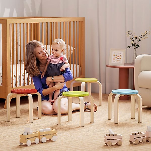 HOMCOM Hocker (Küchenhocker, 4 St., Runde günstig online kaufen