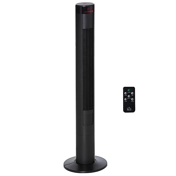 HOMCOM Turmventilator  Fernbedienung ABS Schwarz Ø315 x H117 cm günstig online kaufen