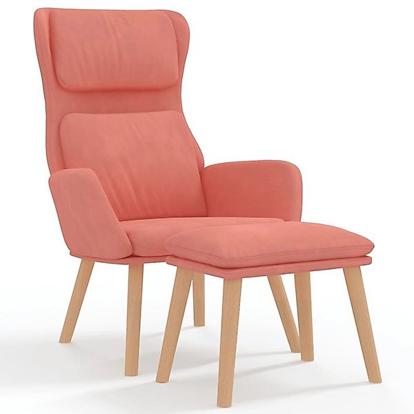 vidaXL Relaxsessel mit Hocker Rosa Samt Modell 15 günstig online kaufen