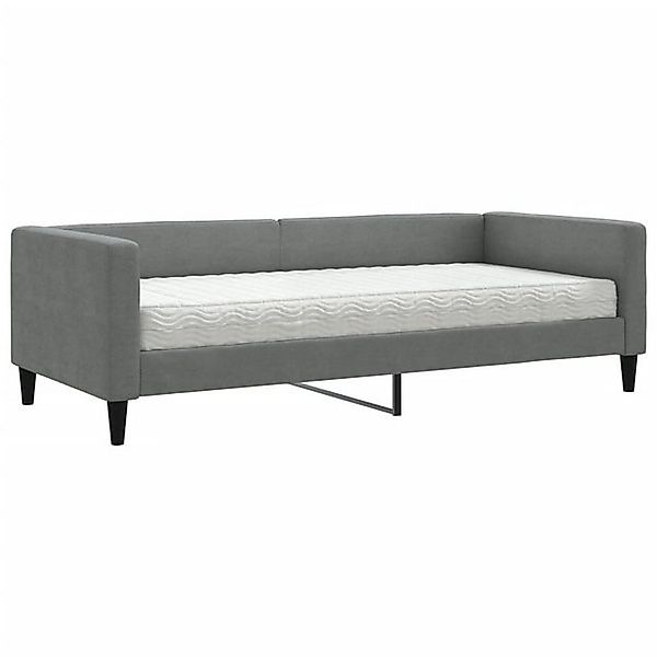 vidaXL Gästebett Gästebett Tagesbett mit Matratze Dunkelgrau 90x200 cm Stof günstig online kaufen