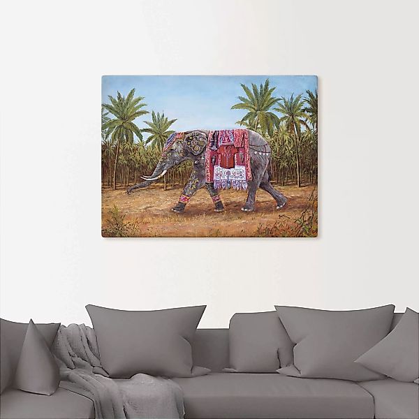 Artland Wandbild »Indischer Elefant«, Wildtiere, (1 St.), als Leinwandbild, günstig online kaufen