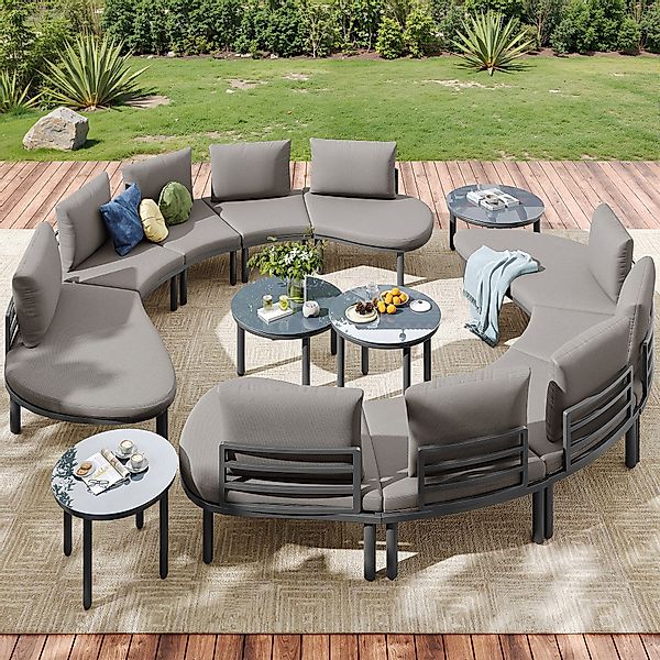 MODFU Gartenlounge-Set Outdoor Garten-Lounge-Set,mit verzinktem Eisengestel günstig online kaufen