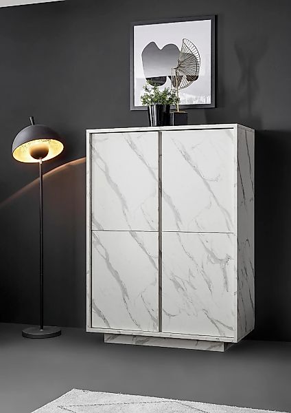Home affaire Highboard "Carrara" grifflos günstig online kaufen