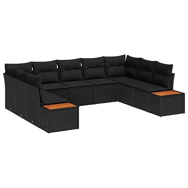 vidaXL Gartensofa-Set mit Kissen mit Speicher 5 Stk Schwarz Polyrattan 3356 günstig online kaufen