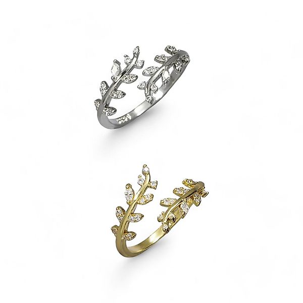 Eyecatcher Silberring 925 Sterling Silber Blätter günstig online kaufen