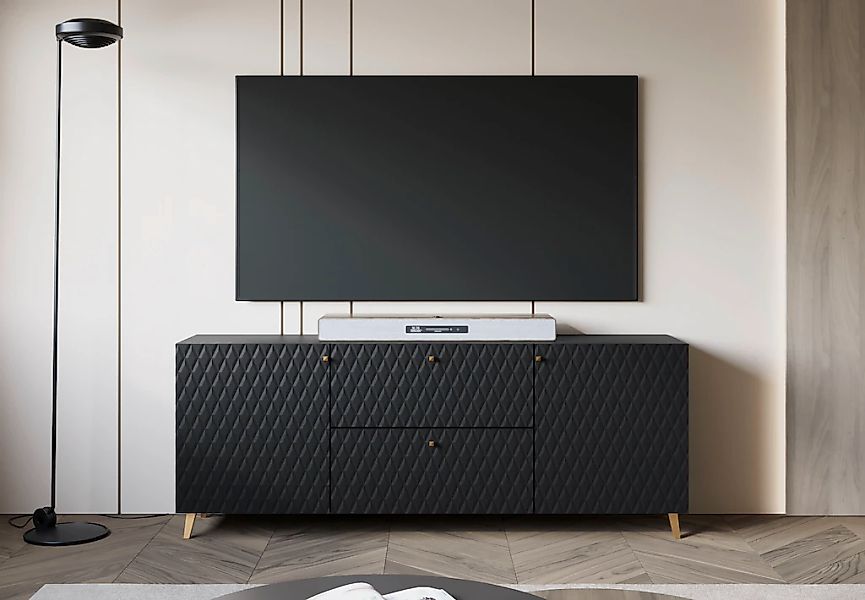 Home affaire Lowboard "Phuket, Front MDF" 2 Schubladen, 4 Türen, 6 geschlos günstig online kaufen