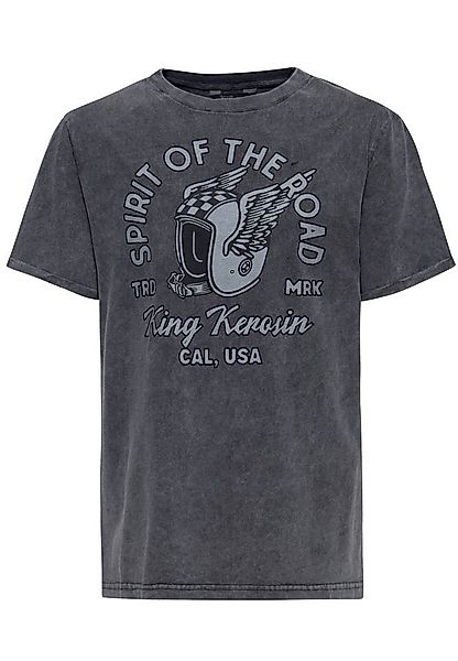 KingKerosin Print-Shirt Spirit Of The Road (1-tlg) mit Acid Waschung günstig online kaufen