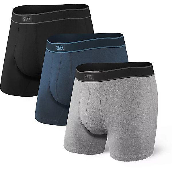 Saxx Underwear Daytripper Fly Boxer 3 Einheiten S Black / Grey / Navy günstig online kaufen