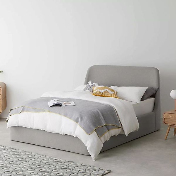 Hayllar Polsterbett mit Bettkasten (160 x 200 cm), Wintergrau - MADE.com günstig online kaufen