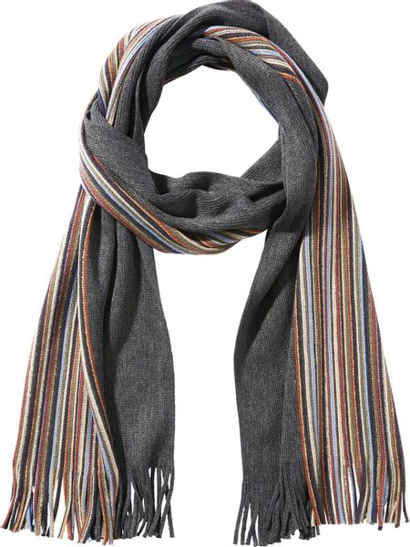 Jan Vanderstorm Strickschal MIELO, halb gestreift, günstig online kaufen