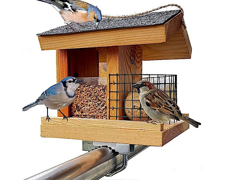 Stafeco Vogelhaus Vogelfutterhaus für Balkon und Garten Futterhaus Handarbe günstig online kaufen