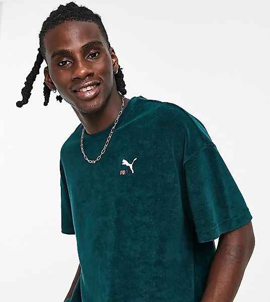 Puma – Skate – Frottee-T-Shirt in Grün, exklusiv bei ASOS günstig online kaufen