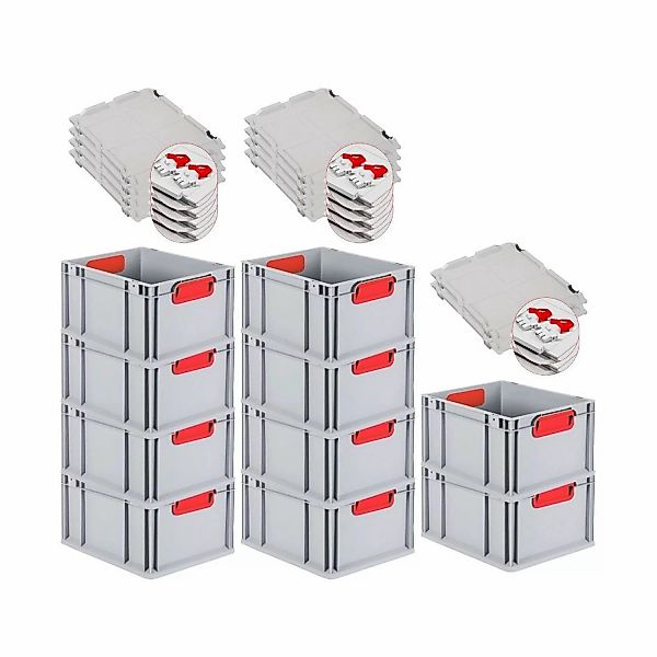 PROREGAL Spar Set 10x Eurobox Nextgen Color Mit Scharnierdeckel & Schiebesc günstig online kaufen