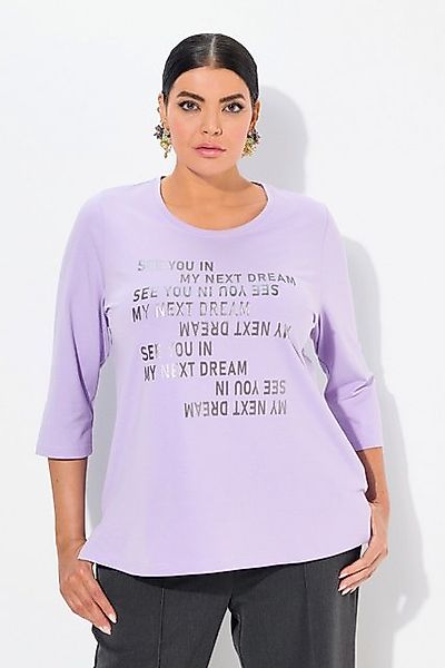 Ulla Popken T-Shirt Shirt Schriftmotiv Classic Rundhals 3/4-Arm günstig online kaufen