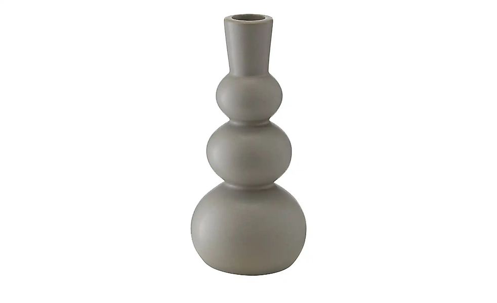 HOME STORY Kerzenhalter   ¦ grau ¦ Porzellan ¦ Maße (cm): H: 19,2  Ø: 9 Acc günstig online kaufen