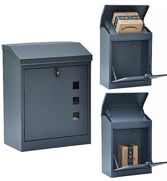 dazikemo Wandbriefkasten Briefkasten Paketbox Grau günstig online kaufen